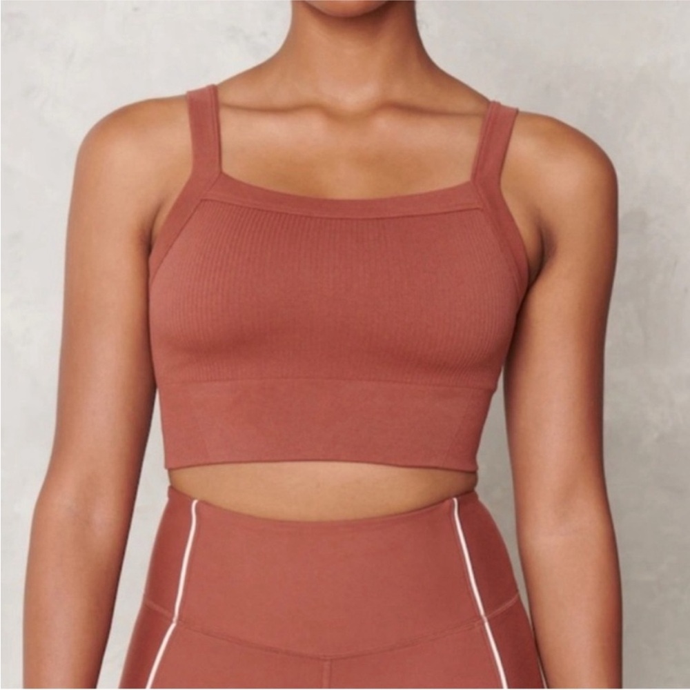Abercrombie YPB Women's Ribbed Rust Bralette sports bra - Picture 2 of 6